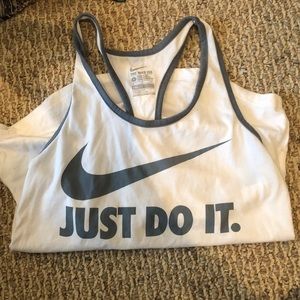 White Nike Just Do It Tank Size S
